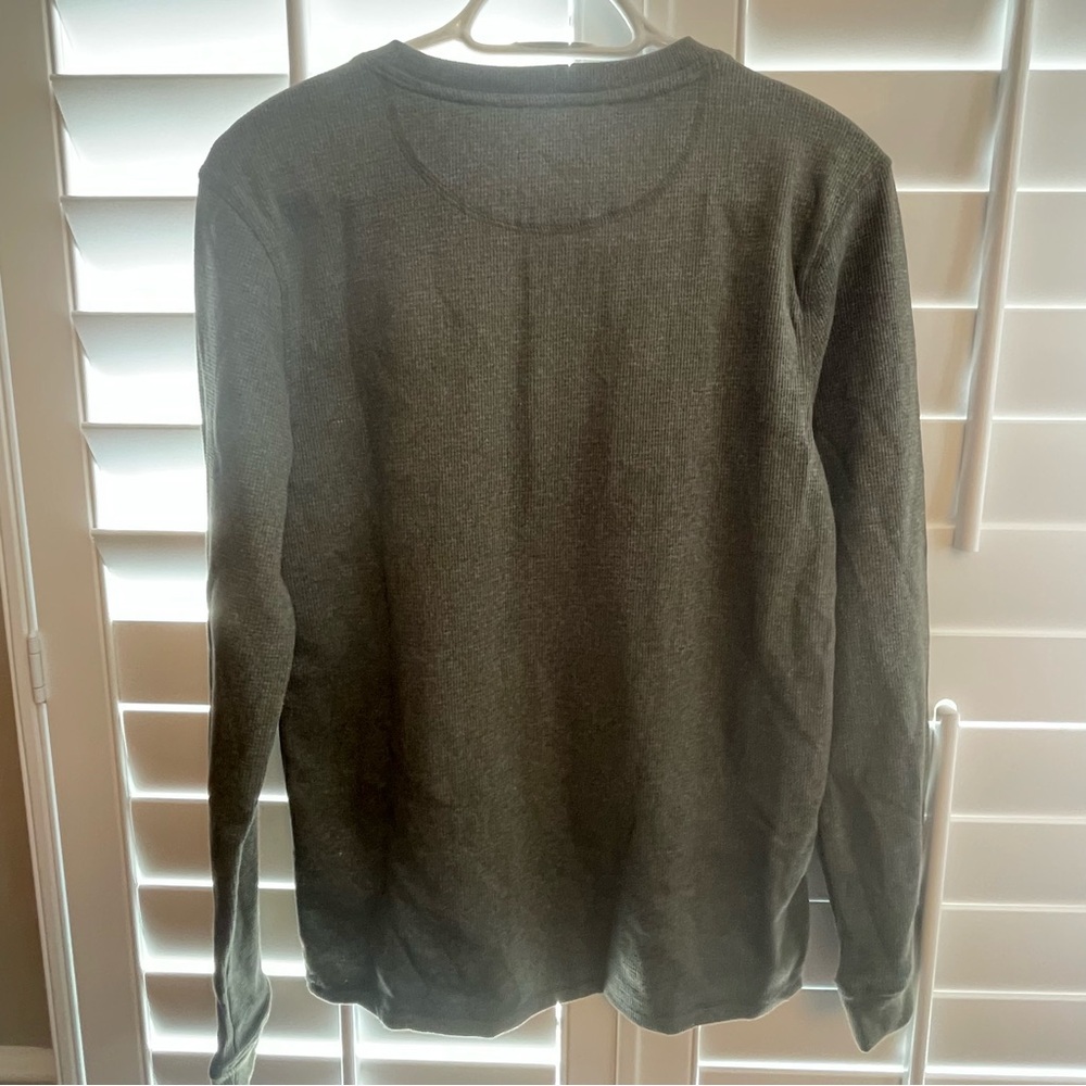 Olive Long Sleeve Henley Shirt - Picture 6 of 6